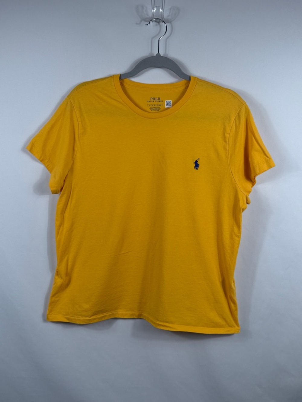 Polo by Ralph Lauren Men's Golden Yellow Crew Neck Tee with Navy Pony